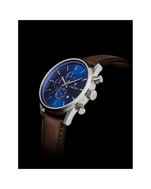 Vincero Blue The Chrono S2 40mm Stainless Steel Watch for men