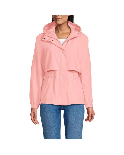 Lands' End Pink Squall Packable Rain Jacket
