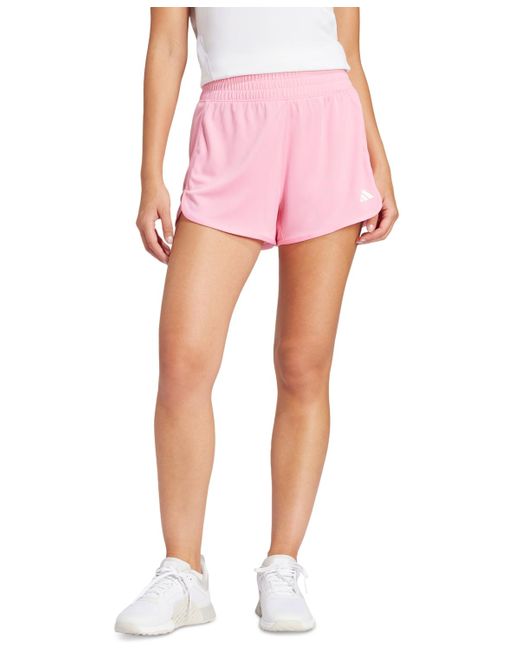 Adidas Pink High-waisted Knit Pacer Shorts