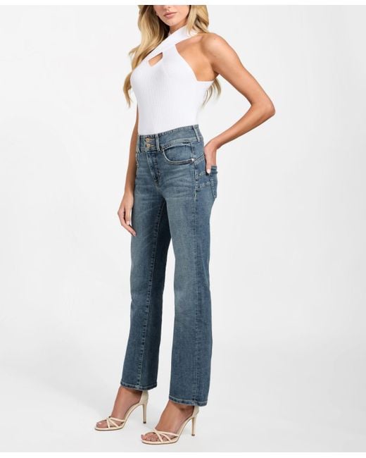 Guess Blue Shape-up Straight Leg Jeans