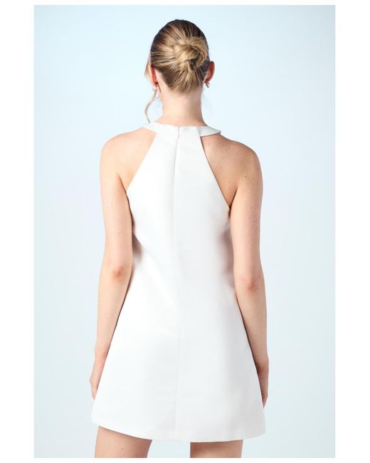 Coast White Sequin Bow Shift Bridal Mini Dress