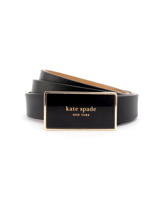 Kate Spade Black 20mm Enamel Plaque Buckle Belt