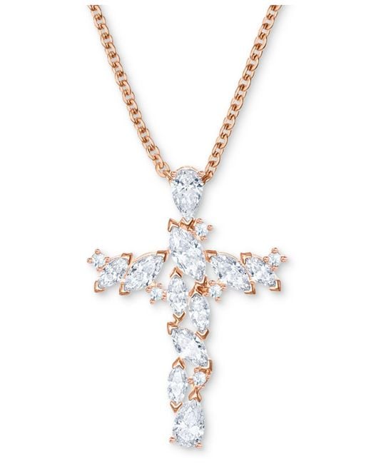 Swarovski Crystal Braided Cross Pendant (Gold)