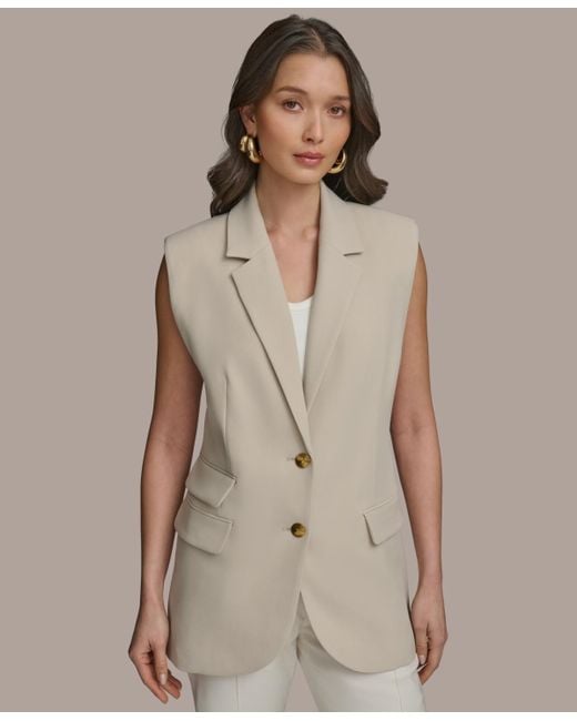 Donna Karan Natural Two-button Vest