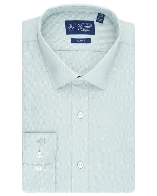 original penguin dress shirts Men's Slim-Fit Collared Oxford Shirt 40% Polyester Jersey Fabrication Original Penguin Men's Dress Shirt