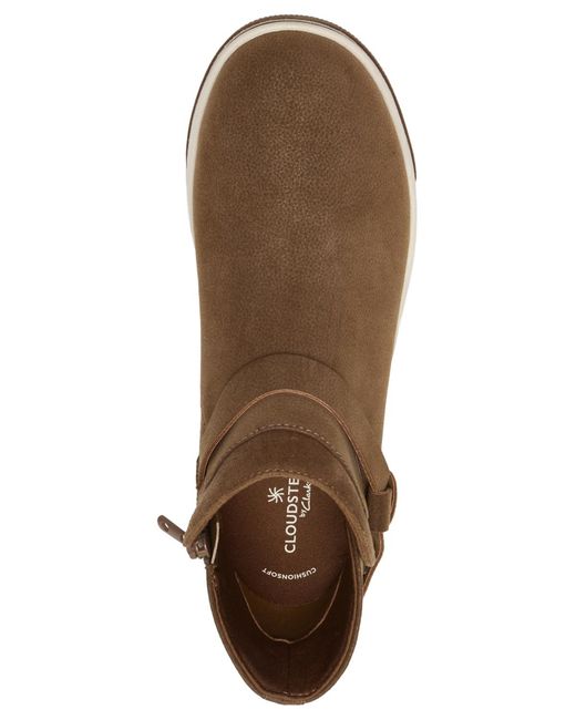 Clarks Brown Cloudsteppers Breeze Emma Round Toe Booties