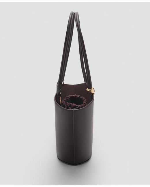 Mango Black Metallic Detail Shopper Bag