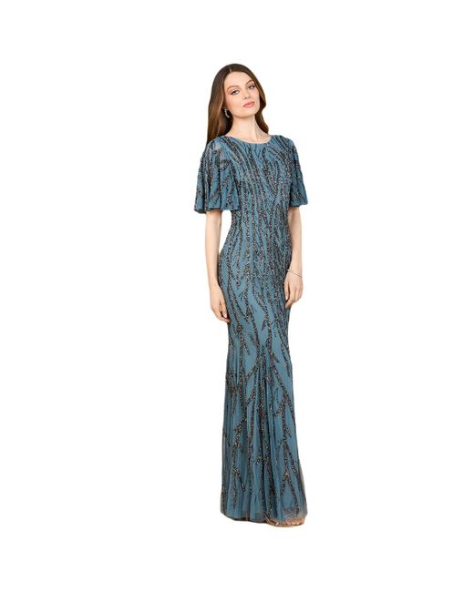 Lara Blue Beaded Gown
