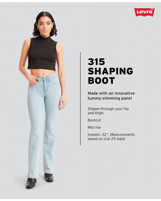 Levi's Blue 315 Shaping Mid Rise Lightweight Bootcut Jeans
