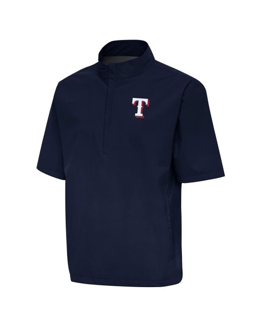 Antigua Blue Texas Rangers Brisk Quarter-zip Wind Shirt for men