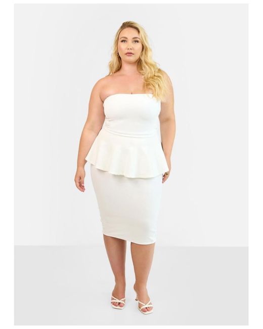 Rebdolls White Plus Size Peplum Top