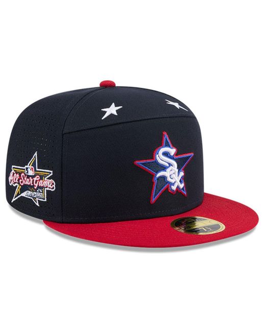 KTZ Blue Navy/red Cleveland Guardians 2025 Mlb All-star Game Workout Side Patch 59fifty Fitted Hat for men