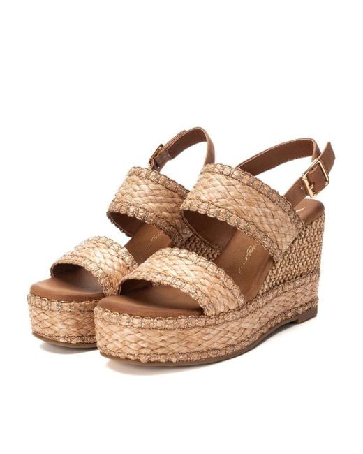 Xti Brown Wedge Sandals By
