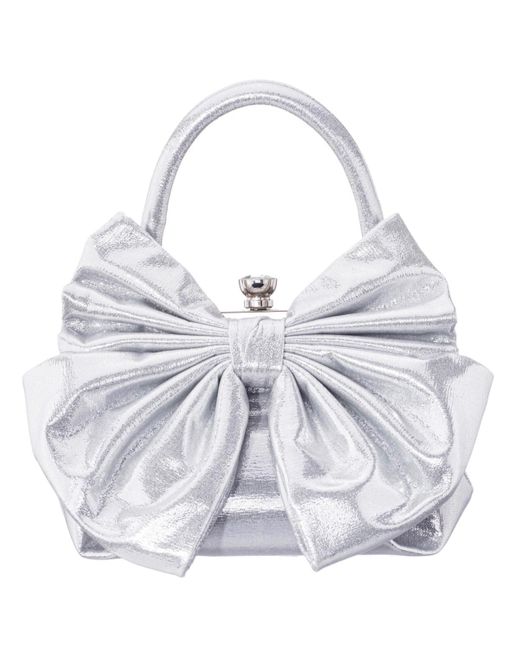 Nina White Small Bow Frame Crossbody Bag