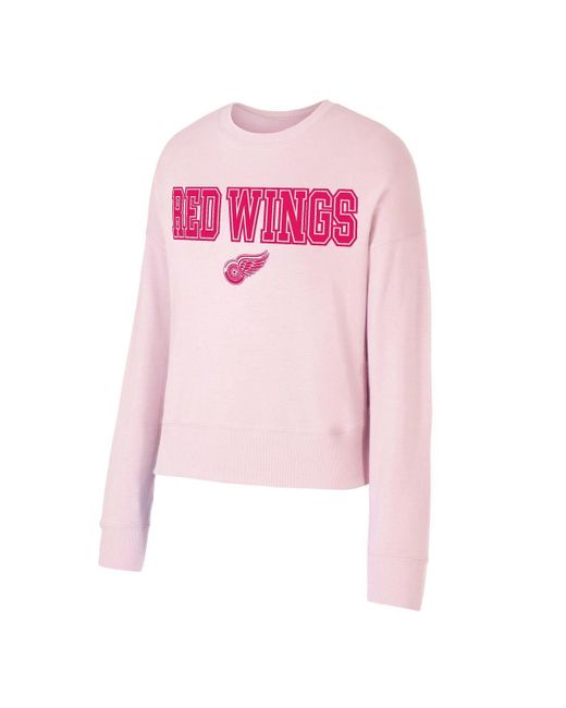 Concepts Sport Pink Detroit Red Wings Tonal Pullover Tri-blend Sweatshirt