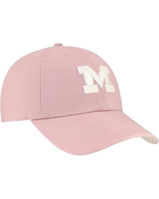 '47 Pink Michigan Wolverines Dusty Miata Clean Up Adjustable Hat