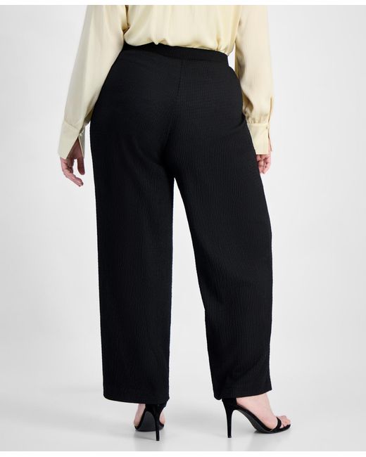 Anne Klein Essentials Multicolor Plus Size Textured Pull-on Pants