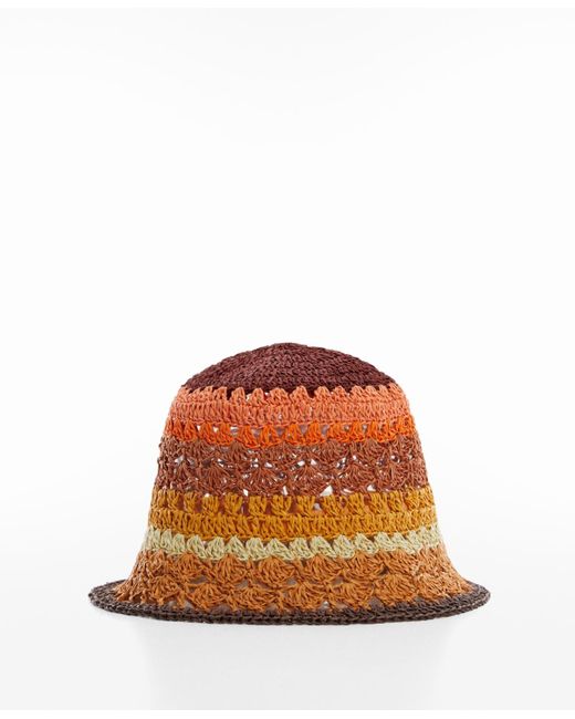 Mango Orange Natural Fiber Bucket Hat