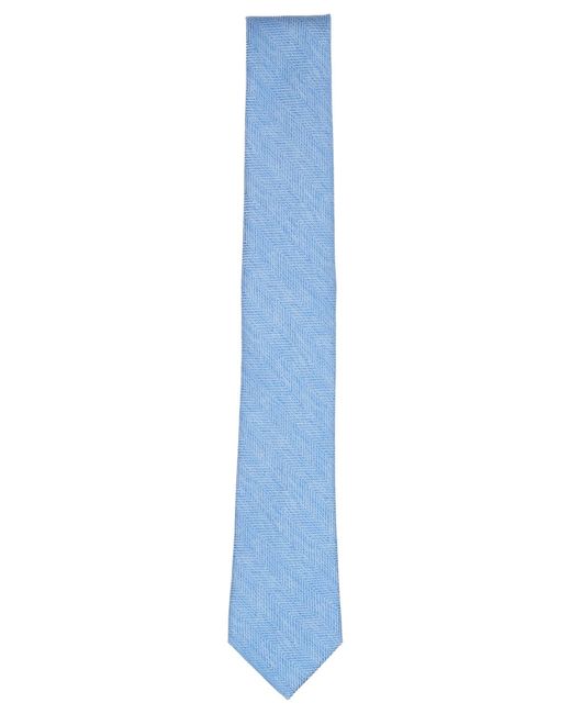 BarIII Blue Melange Chevron Solid Tie for men