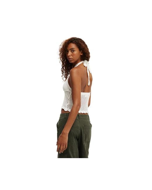 Cotton On Brown Crochet Scallop Halter