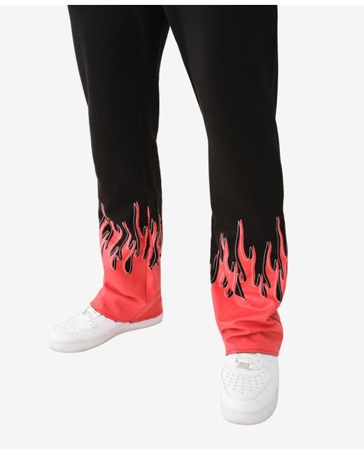 True Religion Black Moto Flame Sweatpants for men