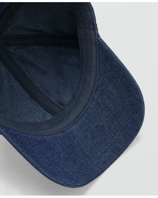 Mango Blue Cotton Denim Cap for men