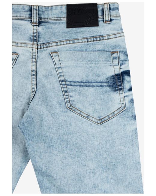 Xray Jeans Blue Big Boy's Light Washed Distressed Stretch Jeans for men