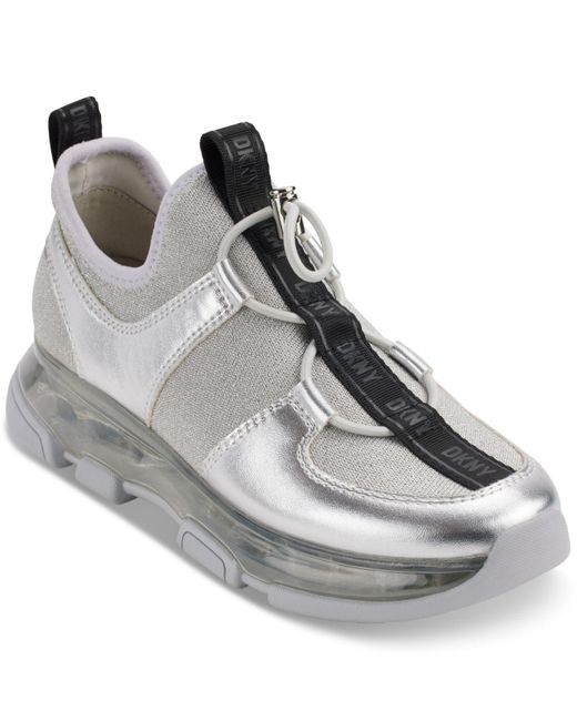 DKNY Tace Slipon Laceup Sneakers in Gray Lyst