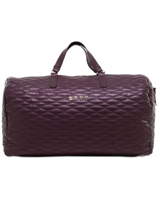 DKNY Purple Allure Quilted Barrel Duffle Large for men