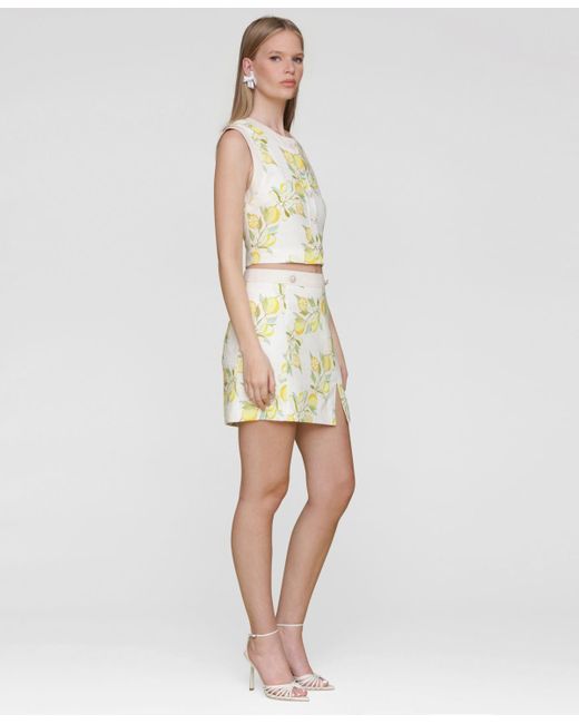 Avec Les Filles Metallic Sleeveless Button-front Top