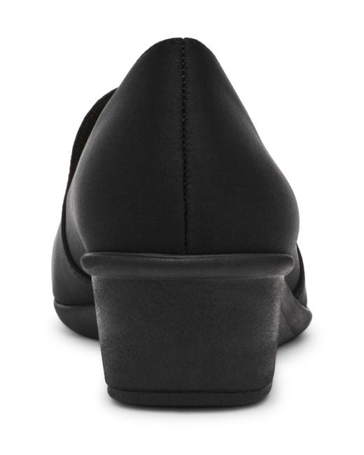 Anne Klein Black Wendell Slip On Wedge Loafers