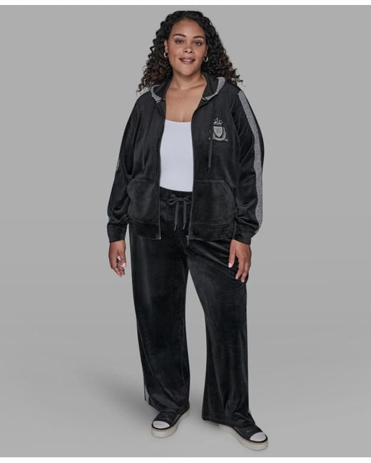 Karl Lagerfeld Black Plus Size Double Waistband Jacket for men