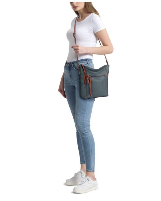 The Sak Ashland Leather Crossbody in Gray Lyst