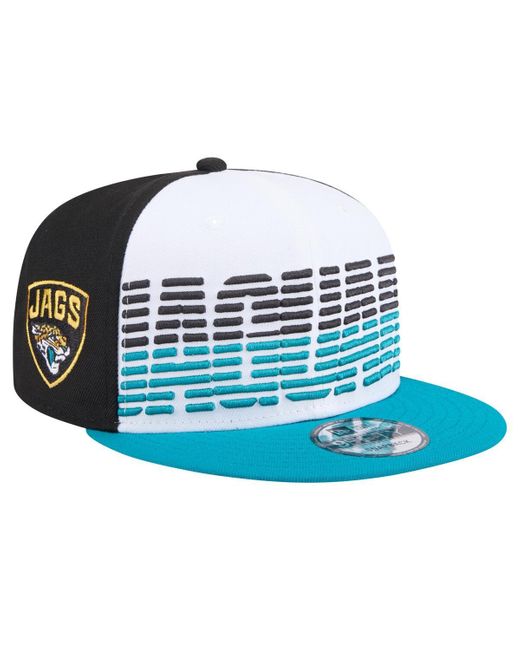KTZ Blue White/teal Jacksonville Jaguars Throwback Space 9fifty Snapback Hat for men
