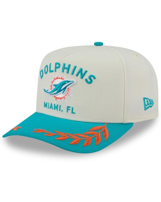 KTZ Blue Cream/aqua Miami Dolphins 2025 Nfl Draft A-frame 9fifty Snapback Hat for men