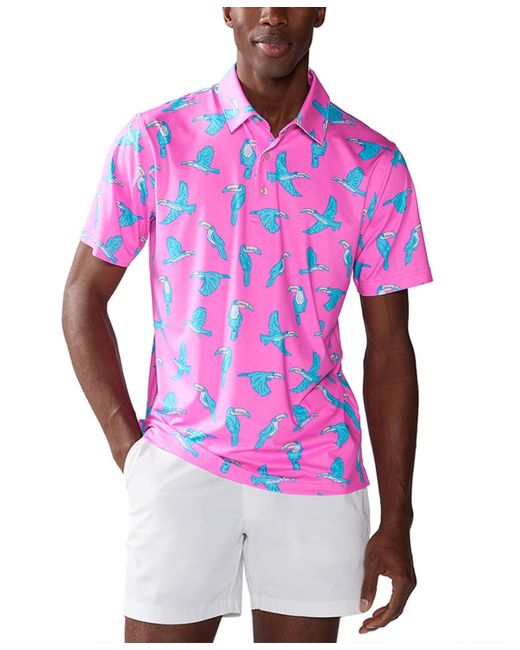 Chubbies Pink The Toucan Do It Performance Polo 2.0 for men
