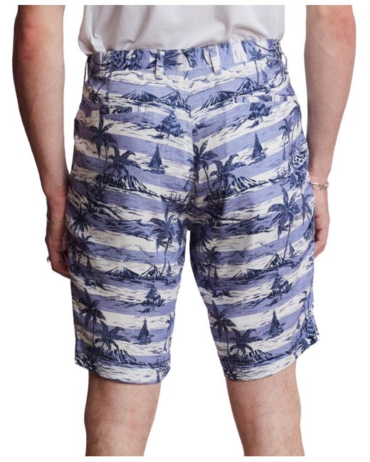 Paisley & Gray Blue Felix Slim Fit Printed 8-1/2" Shorts for men