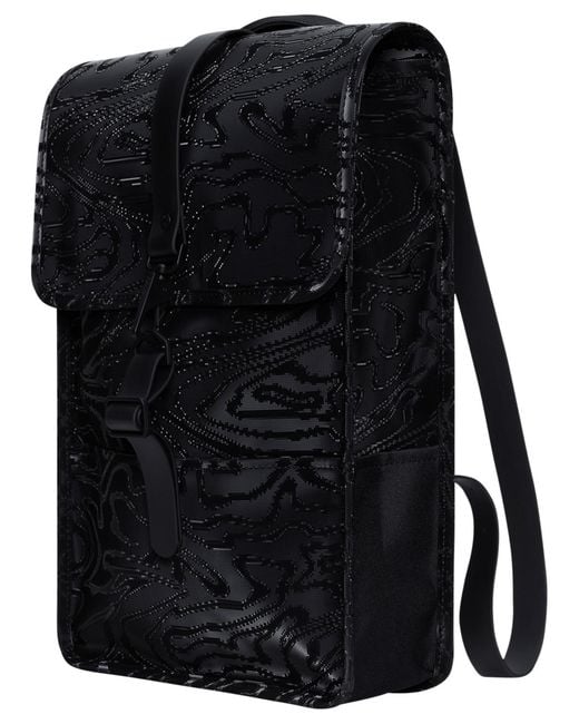 Rains Black Mini Waterproof Backpack for men