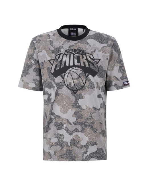 BOSS by HUGO BOSS Cotton New York Knicks Jersey Tshirt in Gray for Men