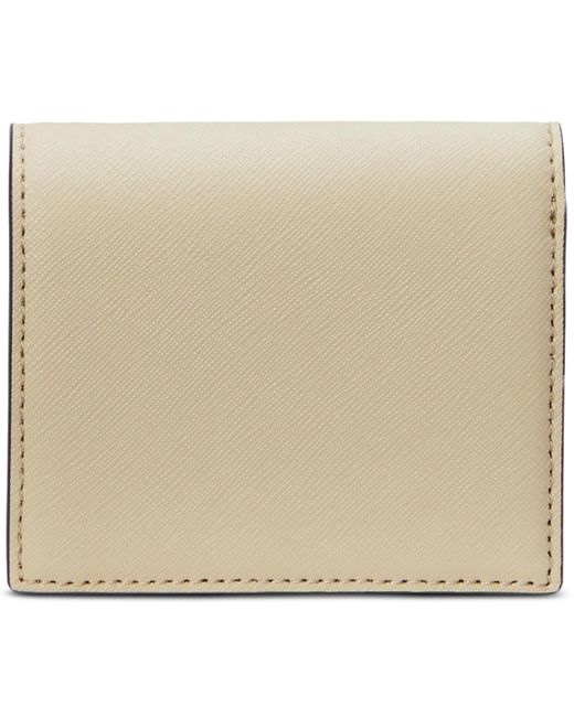 Ralph Lauren Natural Crosshatch Leather Compact Wallet
