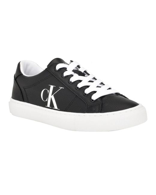 Calvin Klein Black Celbi Lace-up Round Toe Casual Sneakers