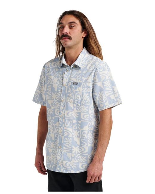 Quiksilver Blue Terra Classic Stretch Short Sleeve Shirt for men