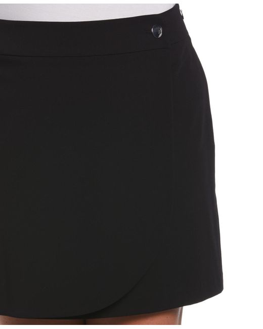 Rafaella Black Plus Size Modern Fit Wrap Skirt