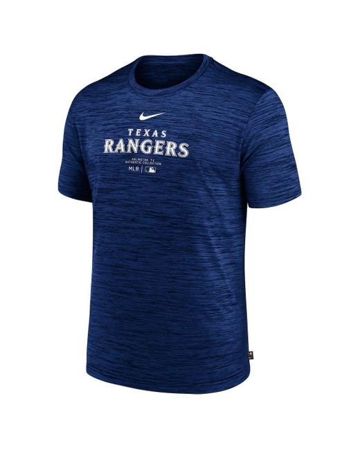 Nike Blue Red Texas Rangers Authentic Collection Velocity Performance Practice T-shirt for men