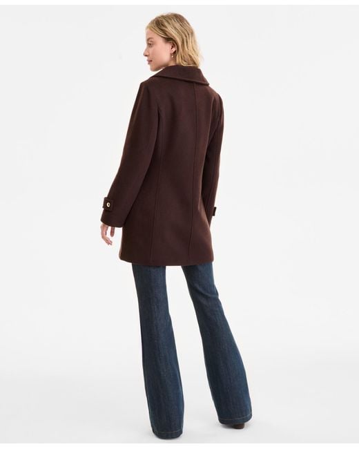 Michael Kors Brown Michael Collared Zip-front Coat