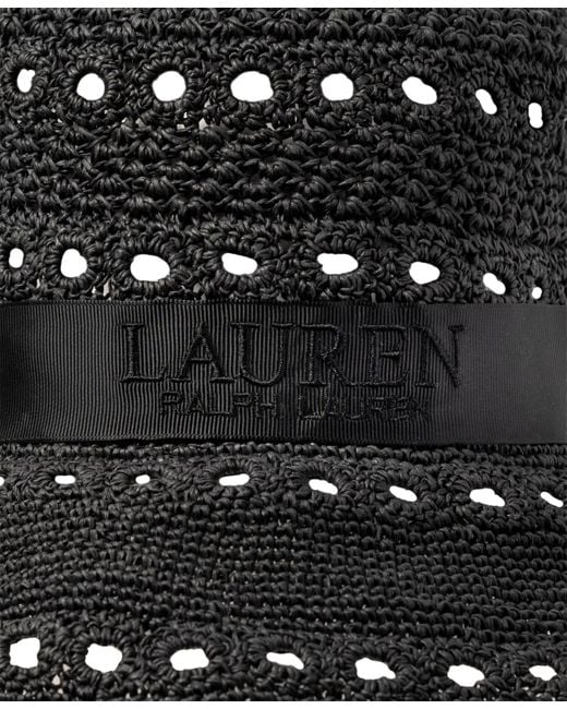 Ralph Lauren Black Crochet Bucket Hat