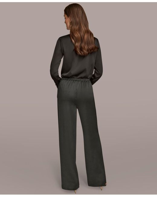 Donna Karan Black Wide Leg Pants