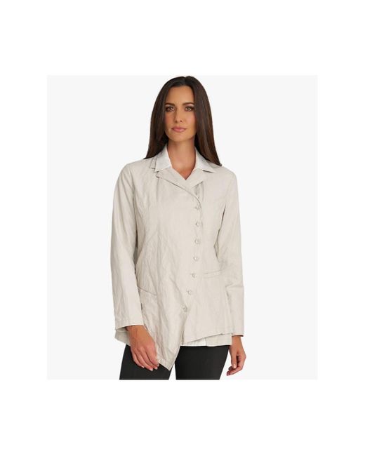 Stella Carakasi White Button Front The Edge Blazer