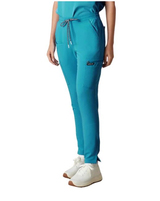 Members Only Blue Reus Open Bottom Scrub Pants