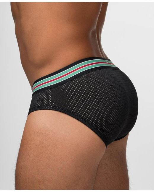 Rounderbum Black Varsity Package Brief for men